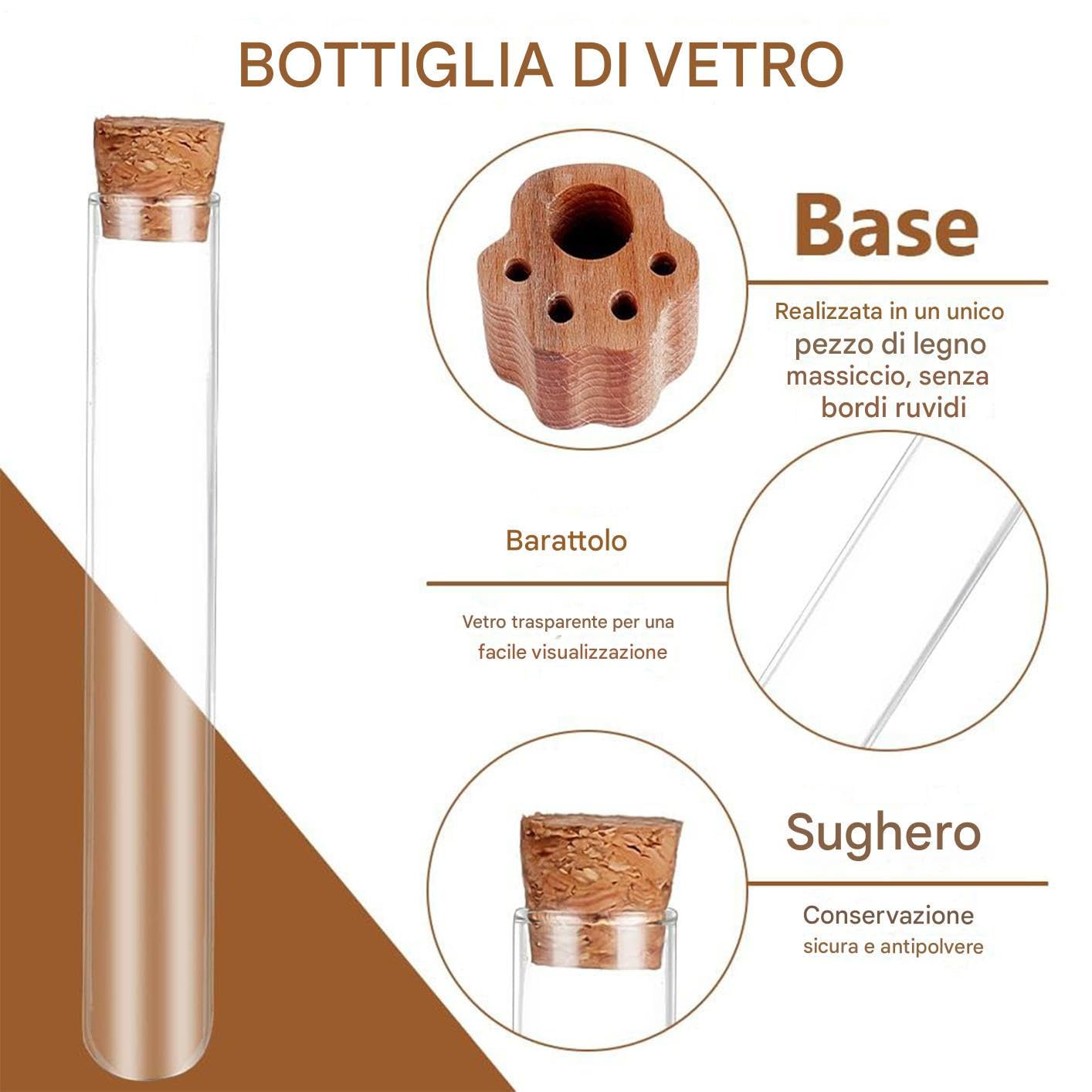 Barattolo Per Baffi Di Gatto Portabaffi Mini Vaso Trasparente Ricordo Perdita Animali Domestici