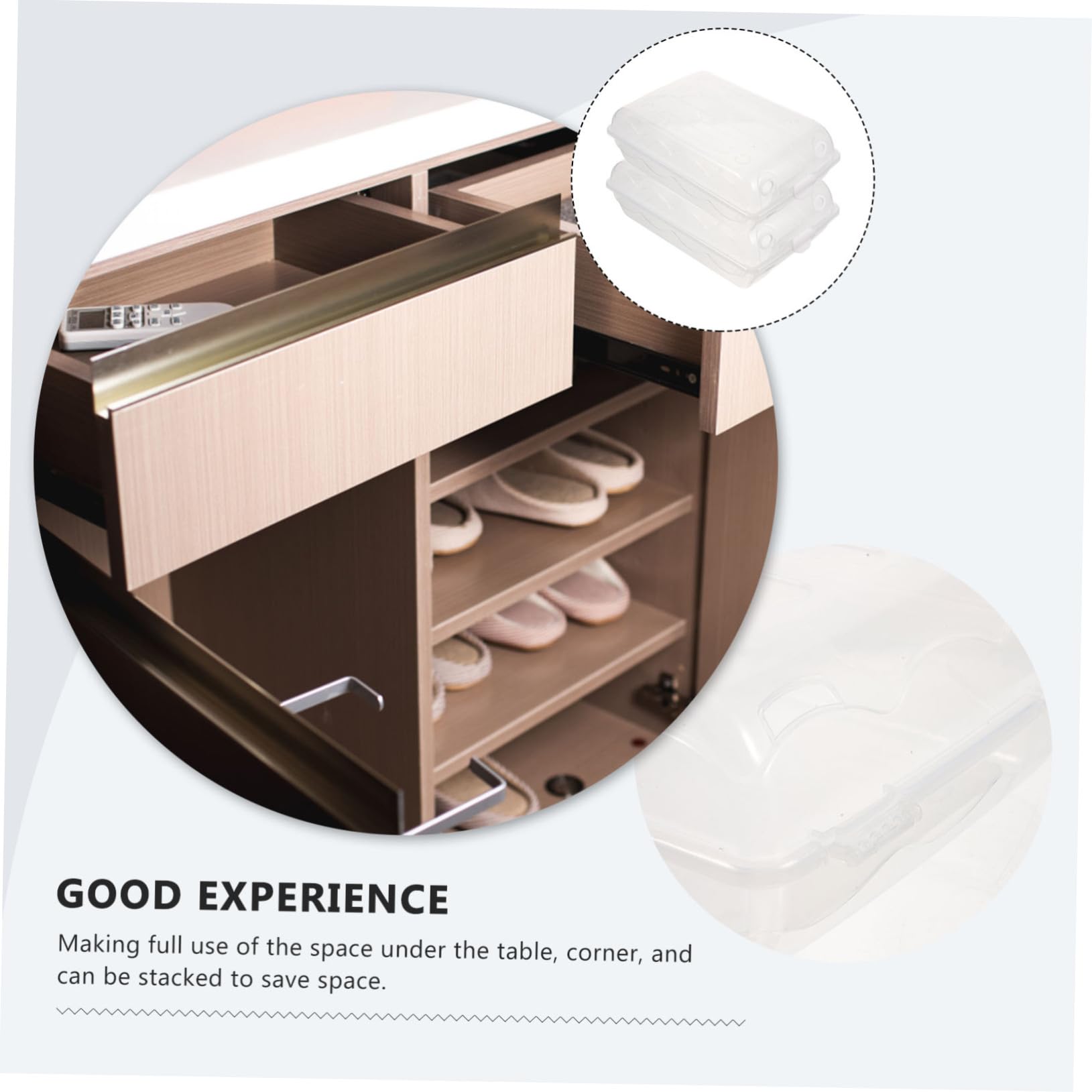 IMIKEYA Caja de Zapatos de Plástico 2 Piezas PP Gruesa Transparente