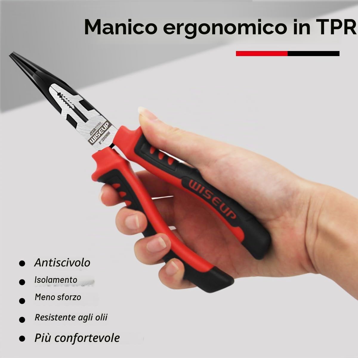 WISEUP 3 in 1 Pinza professionali, 150mm pinze industriali CR-V, pinze antiscivolo e antiruggine, ergonomiche pinze per bigiotteria, pinza elettricista multifunzione