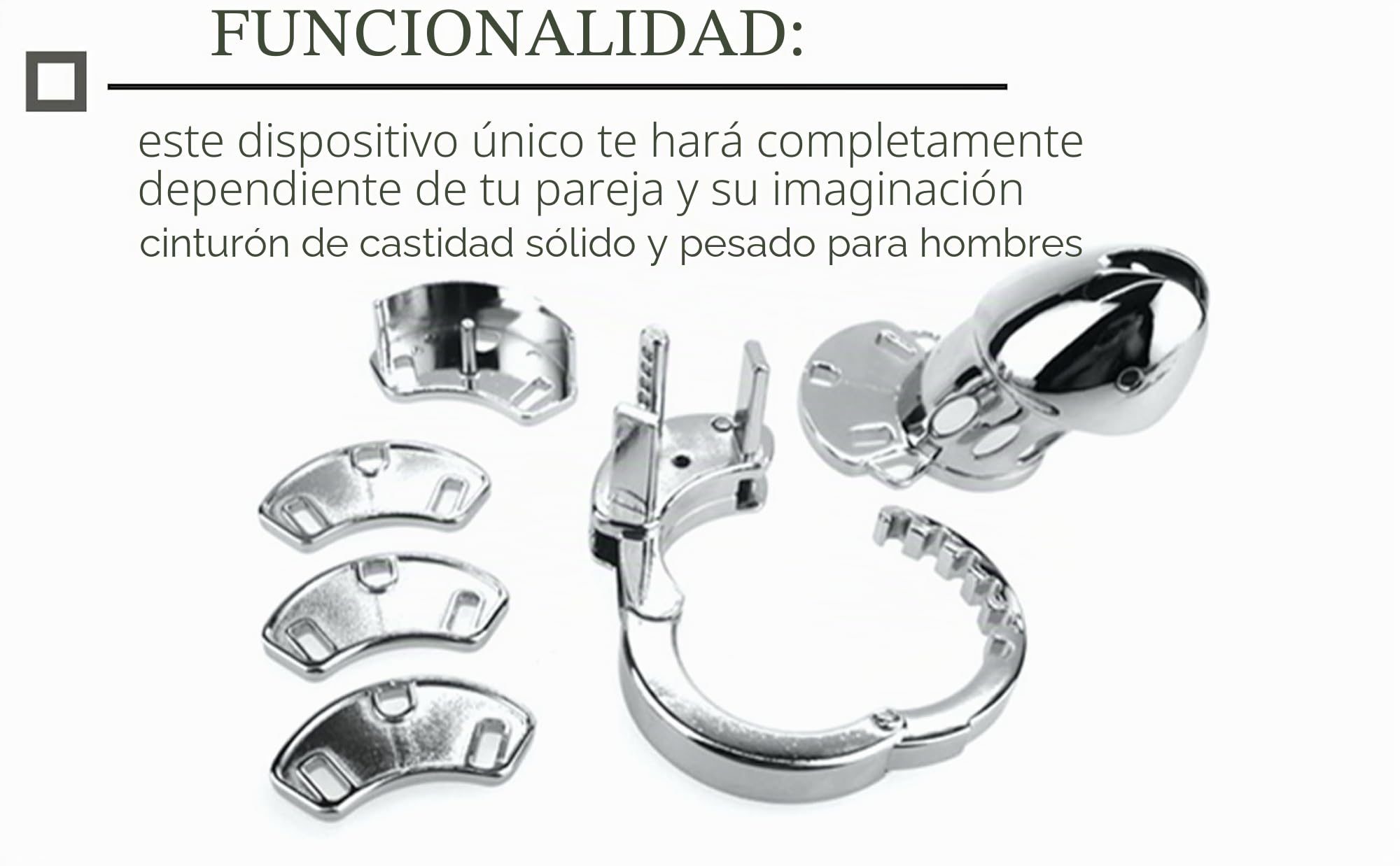 Jaula de Pene Metal 8 cm Longitud de Jaula Ø 3,1 cm 340 g Anilla Escrotal Ajustable en 6 Posiciones (Ø 4–5 cm) Jaula de Castidad Masculina Arnés de Castidad Extremo para Uso Diario Hombres FOPS N25-2
