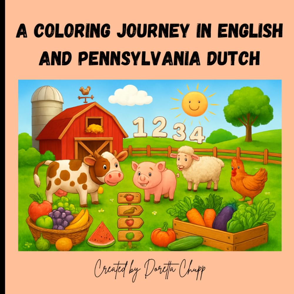 A Coloring Journey In English and Pennsylvania Dutch
