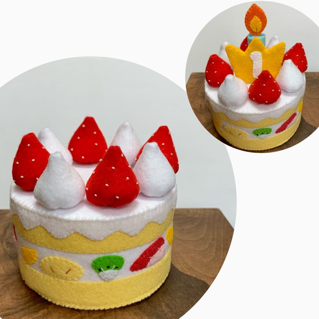 Amazon.co.jp: フルーツ版 バースデーケーキ フェルトおままごと