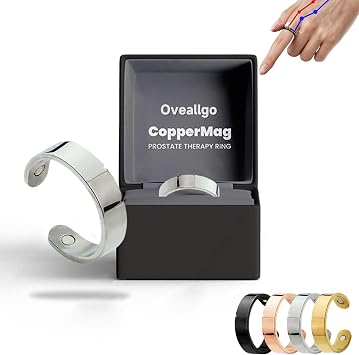 خاتم العلاج بالبروستاتا CopperMag، خاتم النحاس ماج، خاتم العلاج بالنحاس، خاتم العلاج بالبروستاتا CopperMag للرجال والنساء الفضة