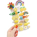 Wazdorf 14 Pieces Girls Hair Pins with Clear Bag, Baby Clips Cute Cute Fruit Cartoon Animal Pin for Kids, Women, Girls Hair Accessories (yellow)