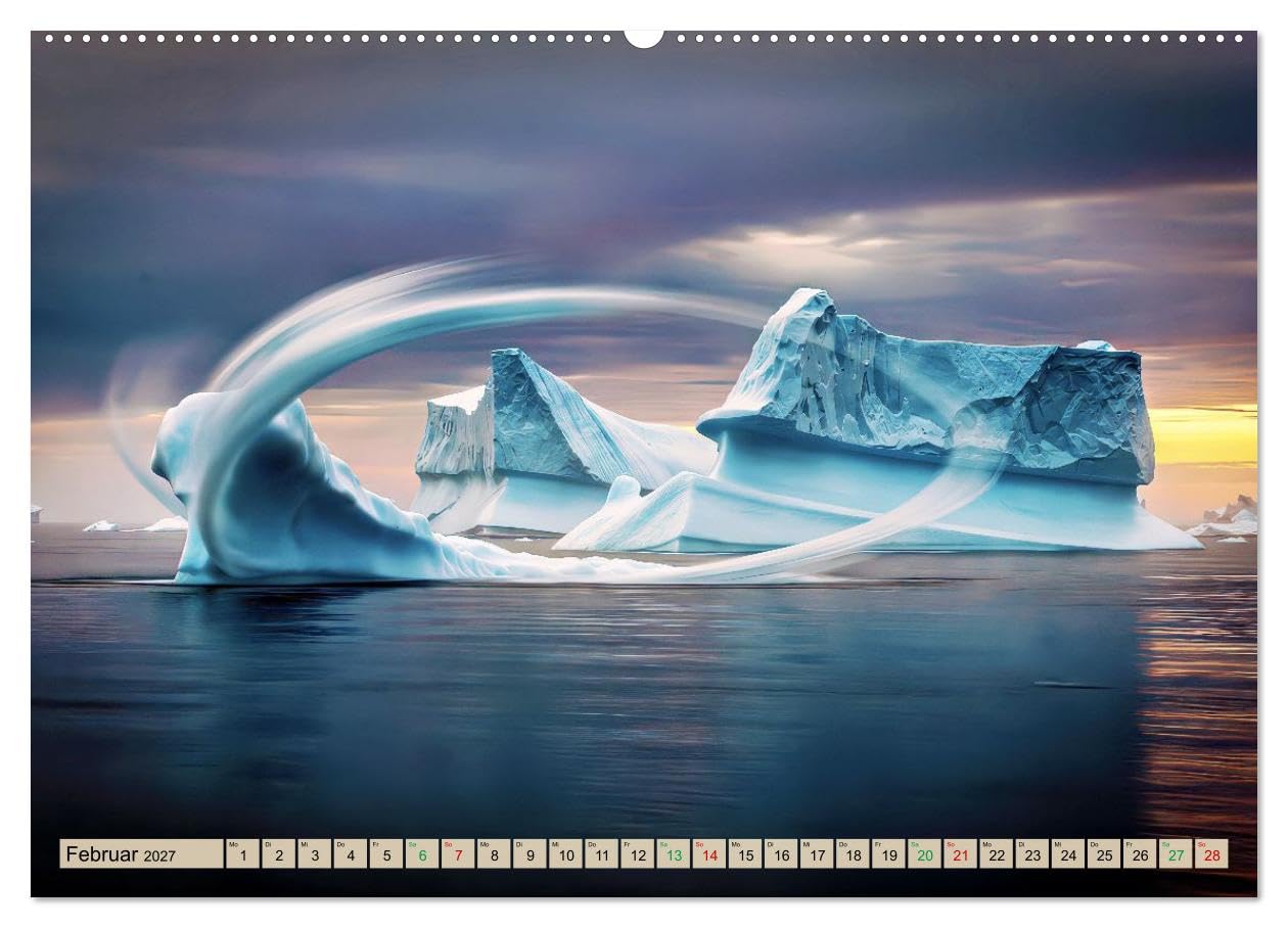 CALVENDO · Eisberge in Langzeitbelichtung (Kalender 2027) | DIN A2 Querformat · Wandkalender · Langzeitbelichtungs‑Motiv, das die majestätische Ruhe der Arktis sichtbar macht
