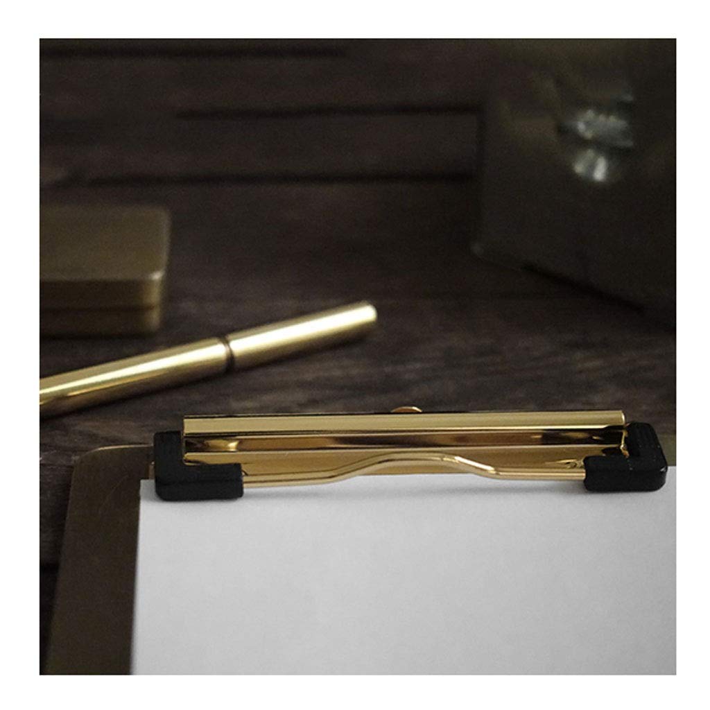 TOMYEUS klemmbrettmappe A4 Klemmbrett Goldene Edelstahl Metall Legal Pad MENU MENU SCHREIBEN BOOD Office SUPPINGS MIT Hängenden Lochordner Lose Blatt Klemmbrett-Mappe (Size : A)