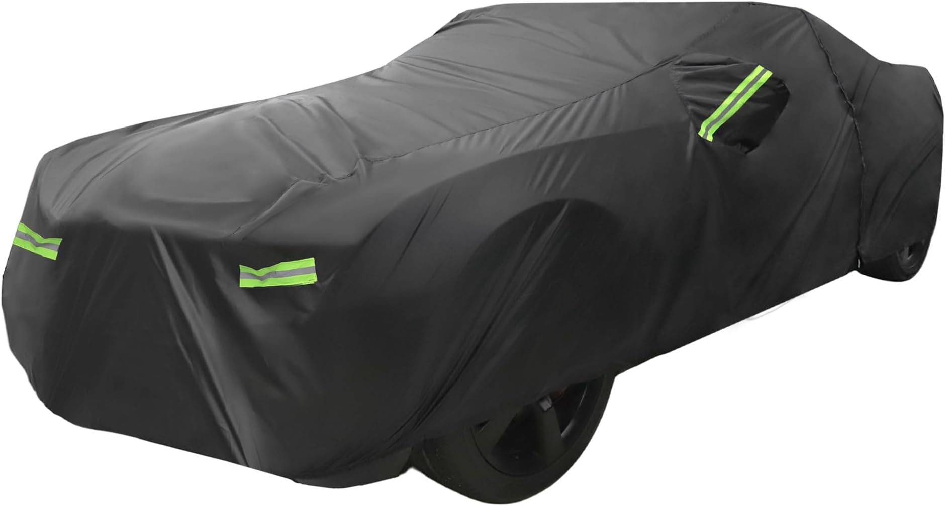 X AUTOHAUX Waterproof Car Cover for Dodge Challenger SXT, GT, Hellcat, Scat Pack, SE, R/T, SRT8, T/A 2008-2023 Windproof Rain Sun Protection Outdoor Covers with Zipper Black
