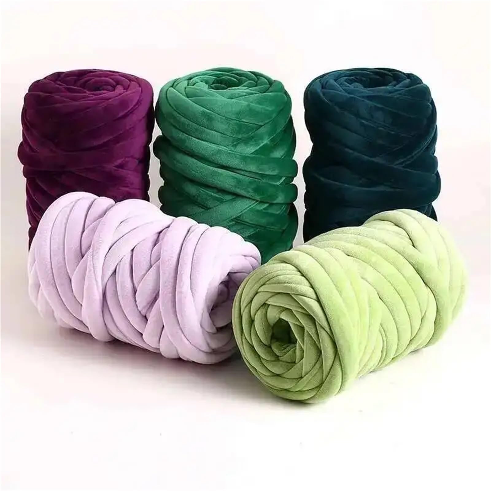 Hilo de Grueso DIY manta gruesa de terciopelo súper voluminosa, hilo grueso tejido a mano, cesta 500g, alfombras tejidas a gigantes Para coser(Light Purple)