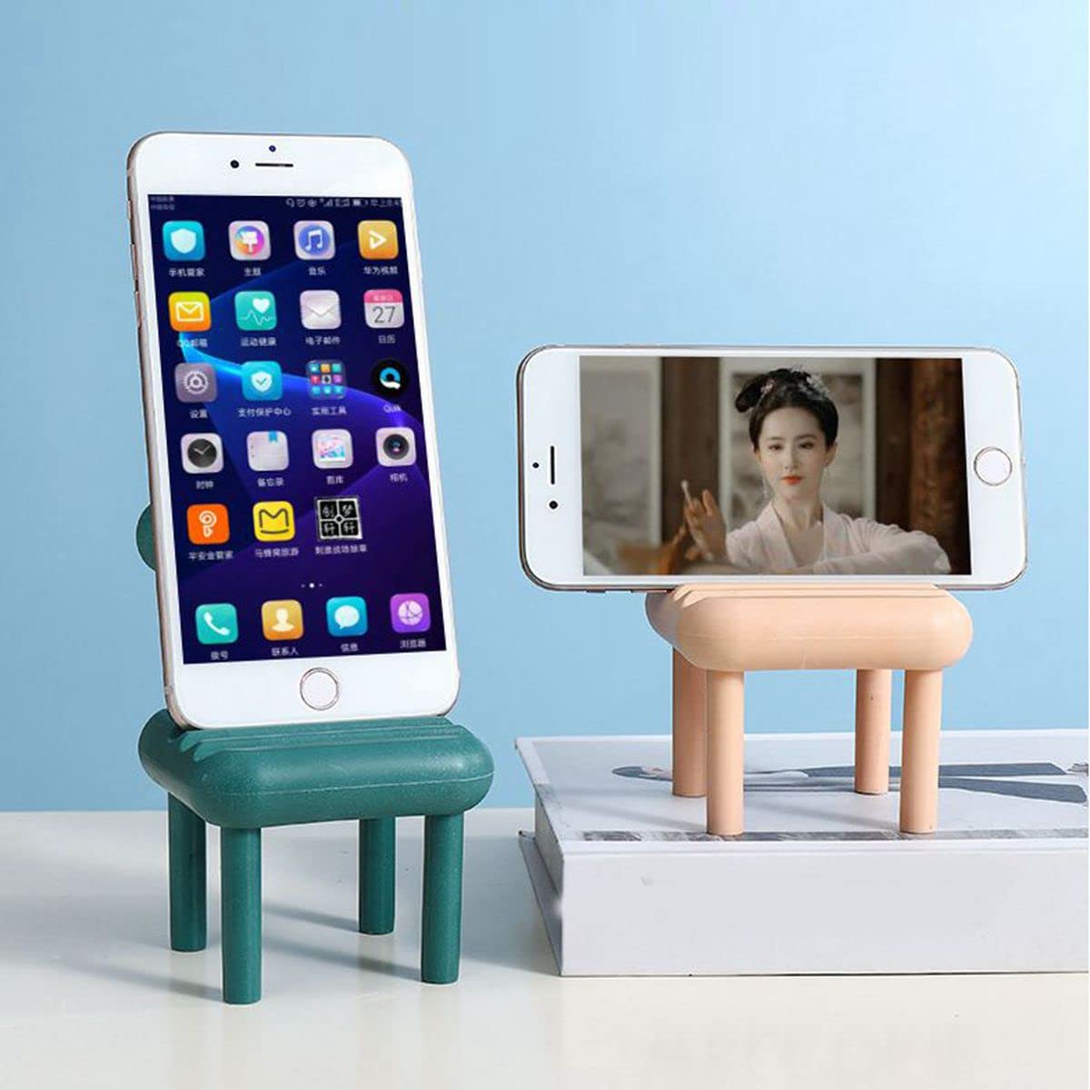 Amazon.co.jp: 2個セット 携帯電話ホルダー 面白い椅子の形 卓上
