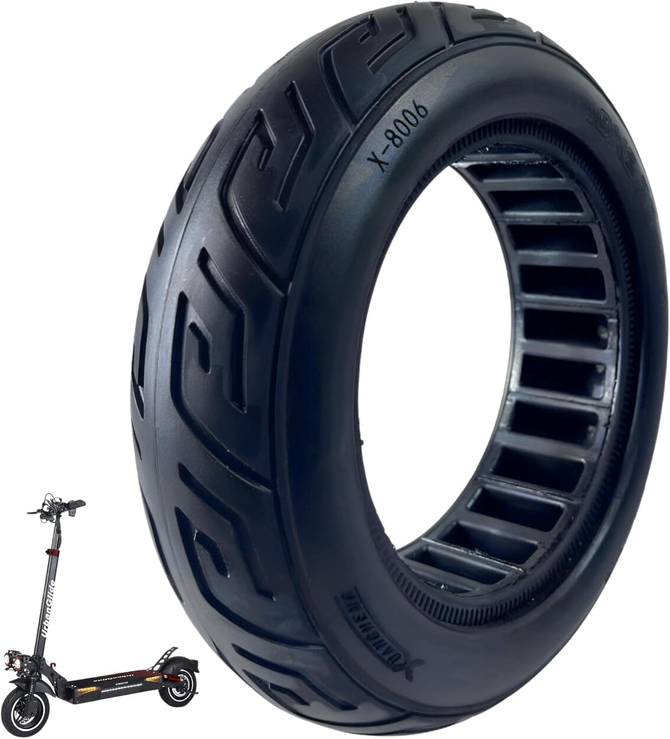 BITUME | Pneu Plein 10x2.75-6.5 (55mm intérieur) pour Trottinette Électrique | Compatible Urbanglide Ecross/Pro, SmartGyro Crossover/Rockway, Speedway| Increvable | Roue Avant et Arrière
