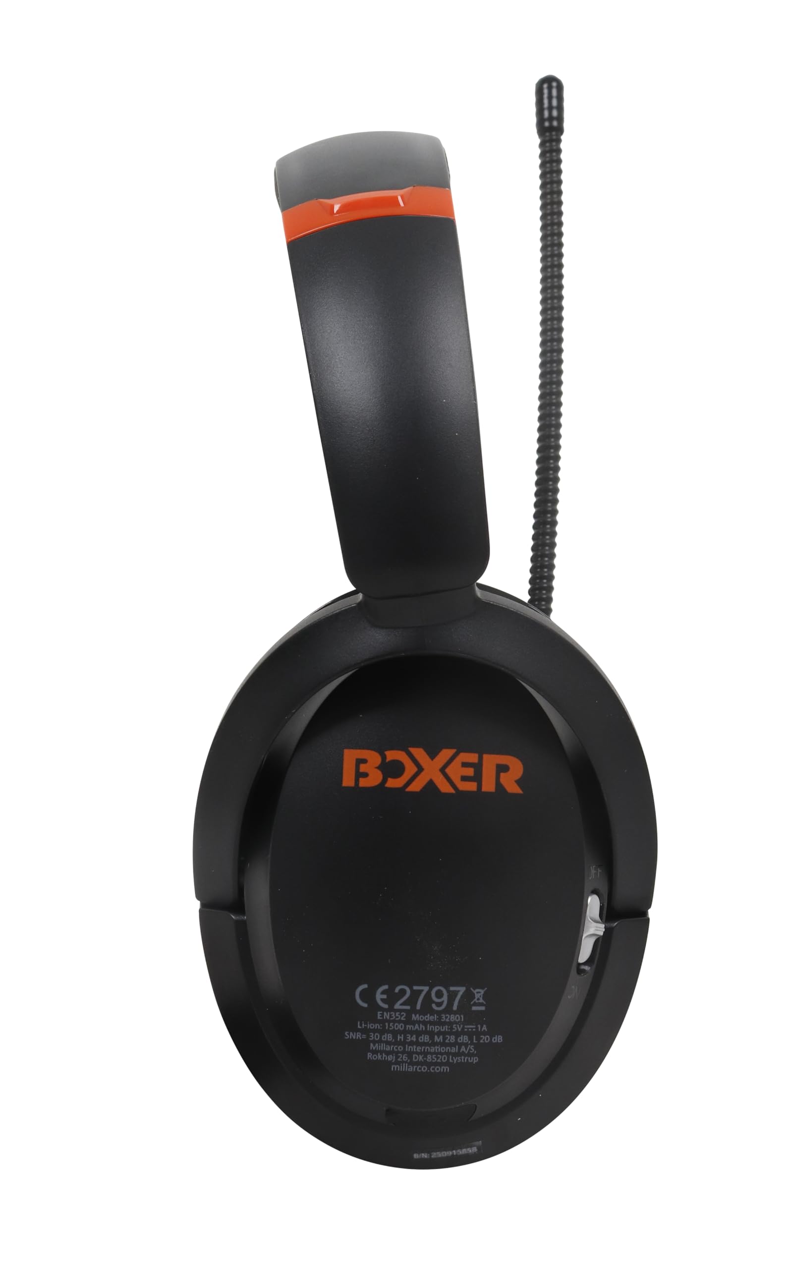 Boxer® Protección auditiva electrónica Bluetooth 5.3 – Certificado EN352, radio DAB/FM, modo ambiente (LIS), 30 dB SNR, batería de 30 h, USB-C, IPX4 – Protección auditiva