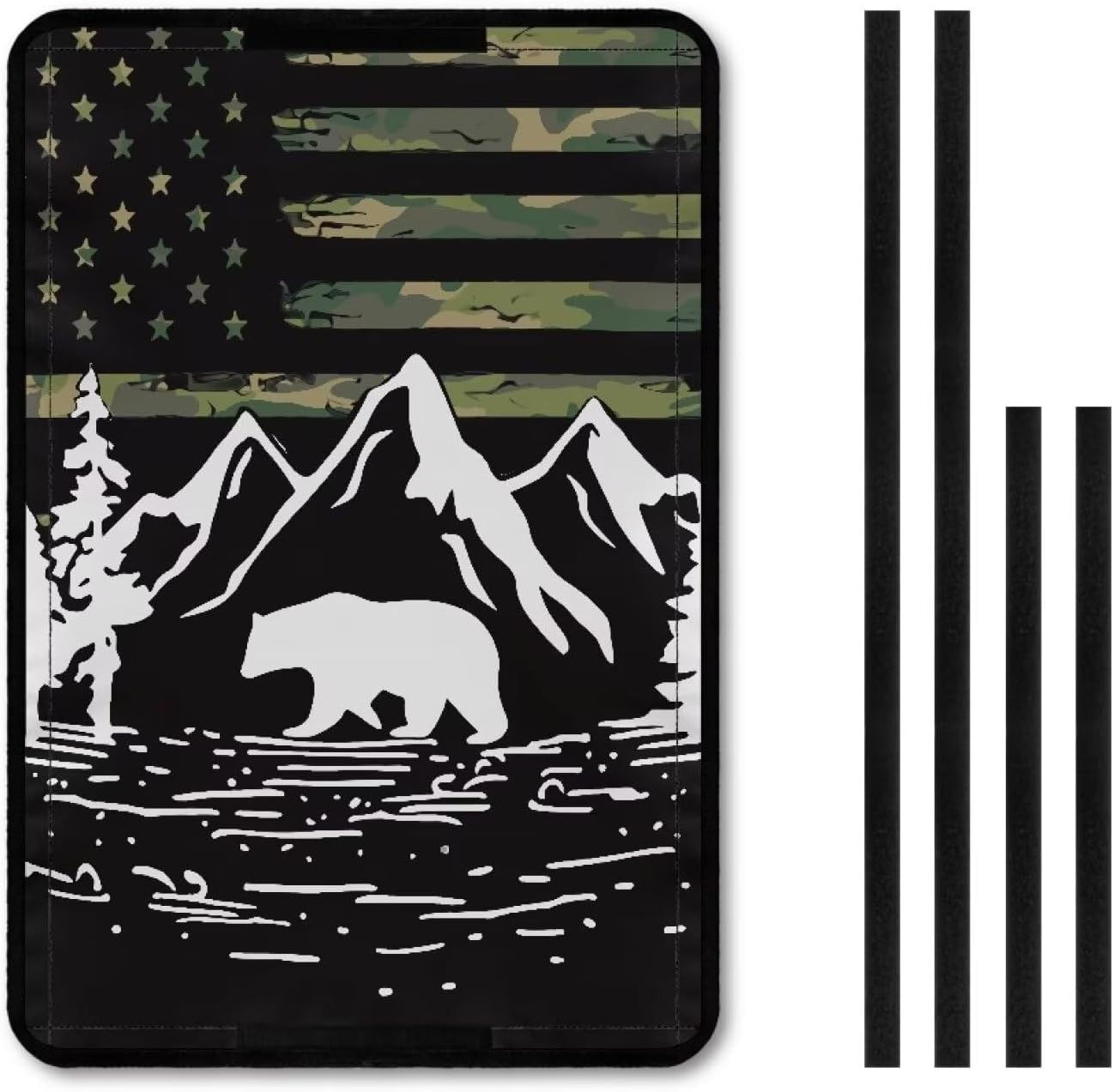 American Flag Mountain Print RV Door Windows Shade Universal Travel Trailer Sun Shade 17.3"x 26" Inches RV Entry Door Window Shade RV Blackout Shades Sunproof Keep Car Cool