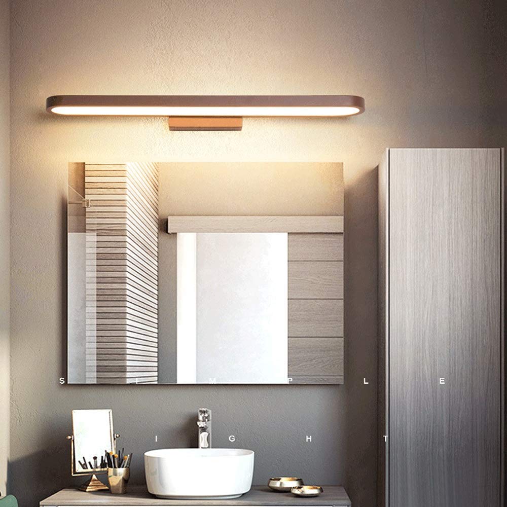 Spiegelfrontlampe, Moderne, minimalistische Badezimmer-LED-Spiegelschrankleuchte für Waschraum, Schminktisch, Ankleidezimmer, Warmweiß 3000 K, 18 W