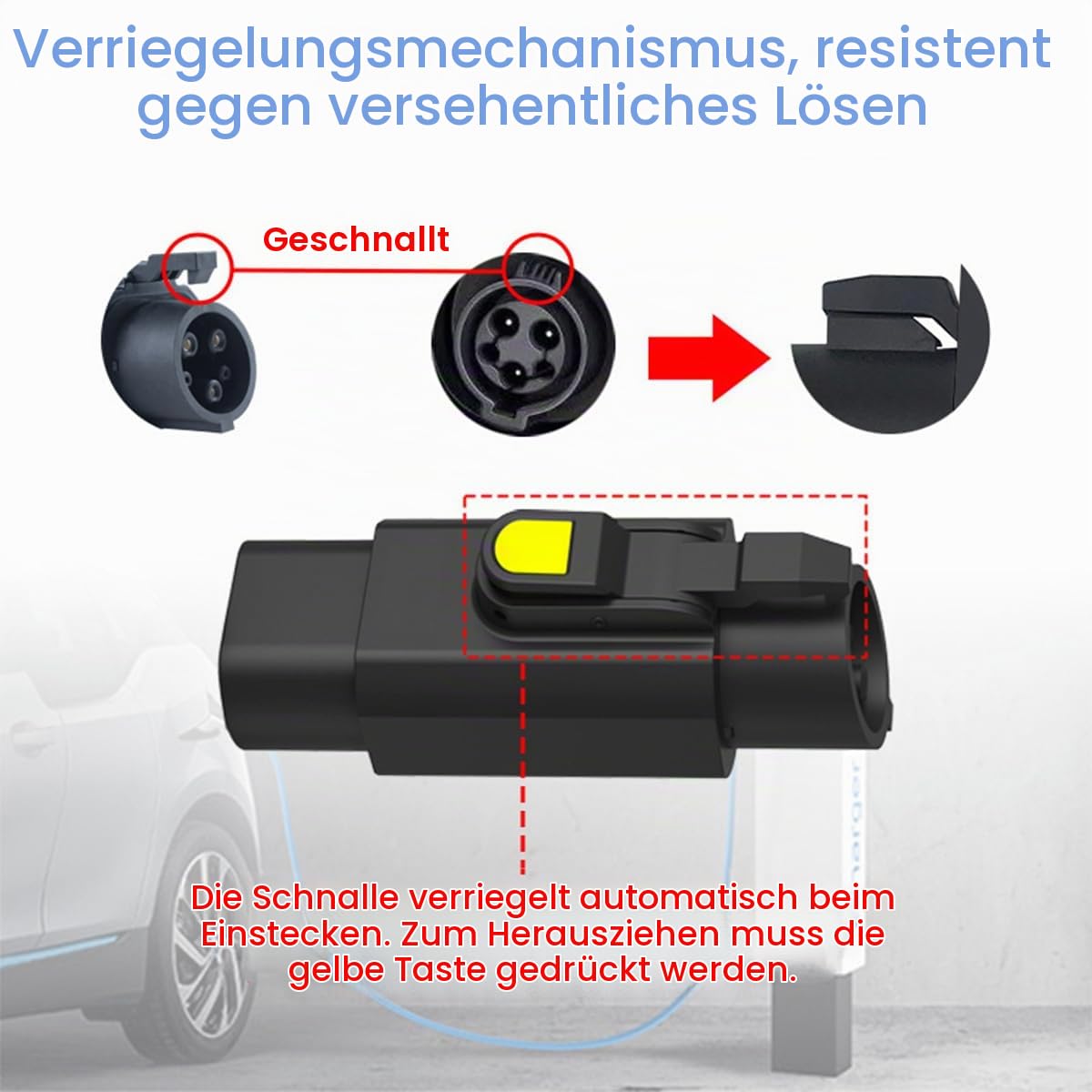 EV Ladekabel Autoladegerät Adapter | Typ 2 bis Typ 1 EV + Adapter für Elektrofahrzeug Ladekabel, 32A Elektrofahrzeug Ladegerät Konverter Auto Ladeadapter