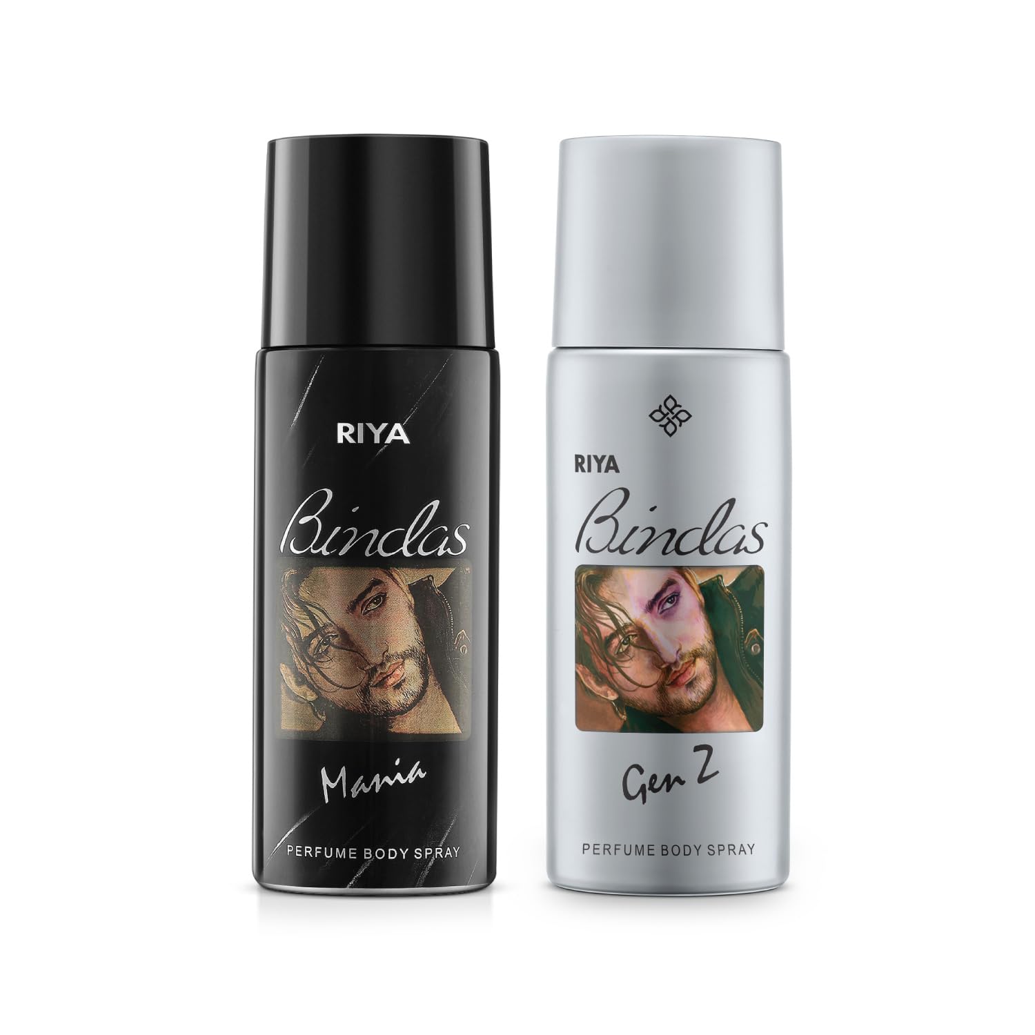 RIYA BINDAS (Grey & Black) | 150ml Each Deo for Men | Spicy & Woody | Perfume Body Spray | Gen Z-image-9