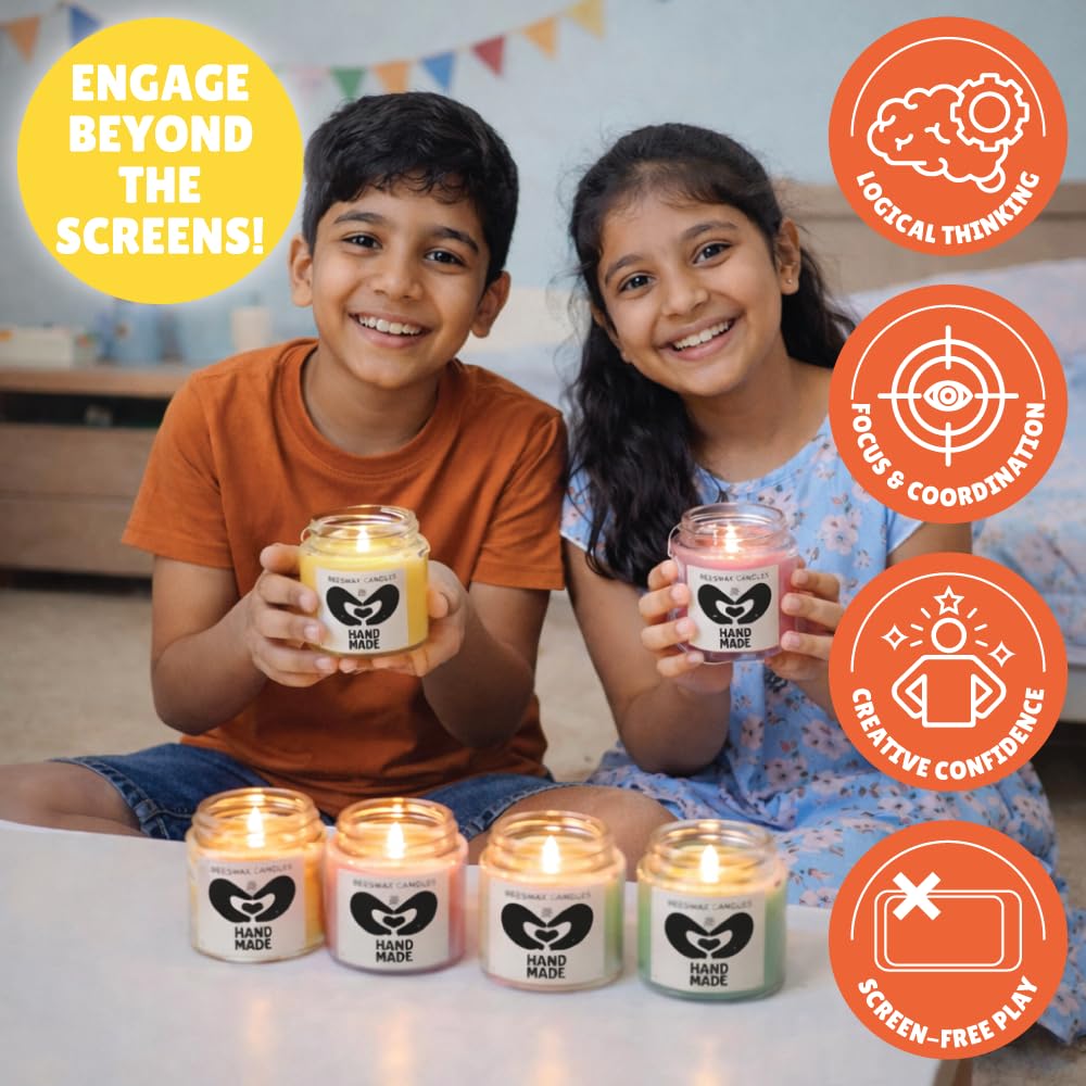 Kalakaram Aroma Beeswax Candle Kit | DIY Candle Making Craft Kit for Kids & Adults | Natural Scented Candles | Pure Beeswax | Candle Making Set | Handmade Candles for Girls Age, 9-11, 12-14 Years 2
