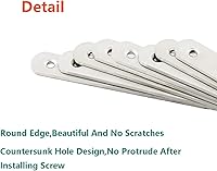 Vista 5 de Paquete de 4 placas planas de reparación para madera, soportes rectos de acero inoxidable de 5.118 in / 5 pulgadas de longitud, 4 orificios