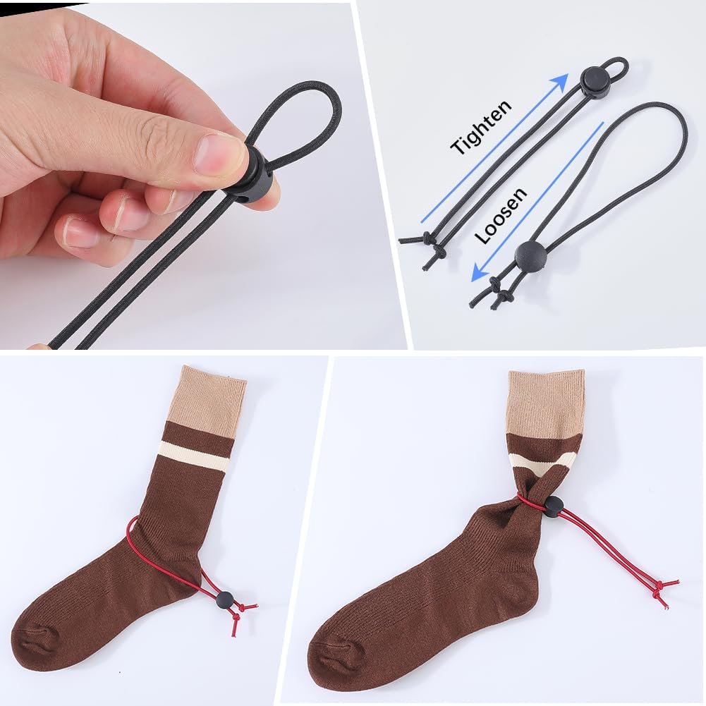 CREATCABIN 30 Pcs Sock Clips for Laundry Locks Your Socks Holder Stocking Tie Clips Stocking Organizer Holder Strap Polyester Accessories for Washing Machine Dryer Housework Mixed Color 11.42 Inch