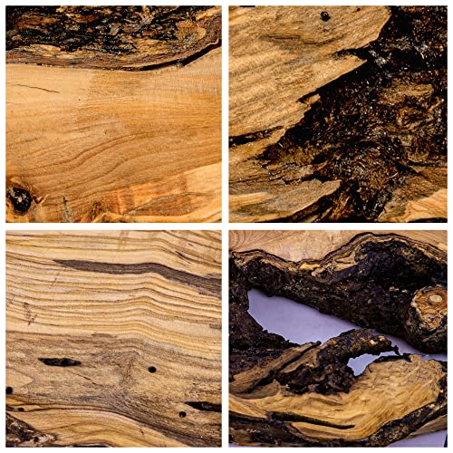 Sarap Olive Wood Wall Clock-15″ Metal Frame & Non Ticking Live Edge Clock-Irregular Shape Vintage Clock-Rustic Wall Clock For Living Room - Wooden Wall Art- Retro Wall Clock For Kitchen-Home Gift #TOP5