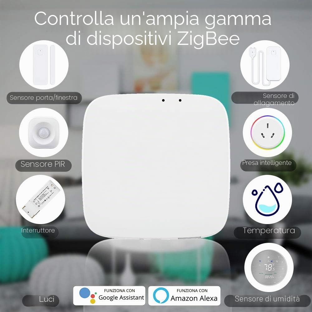MOES Tuya ZigBee Smart Gateway Hub per prodotti Tuya ZigBee Smart Home | Bridge, Smart Life APP Telecomando wireless, funziona, Alexa Google Home