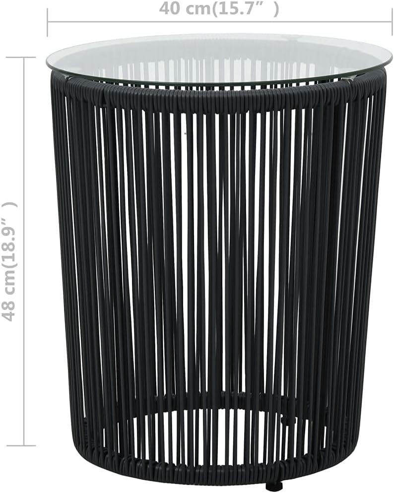 vidaXL Bistro Set Black PE Rattan 3 Piece Set UV-Resistant Materials