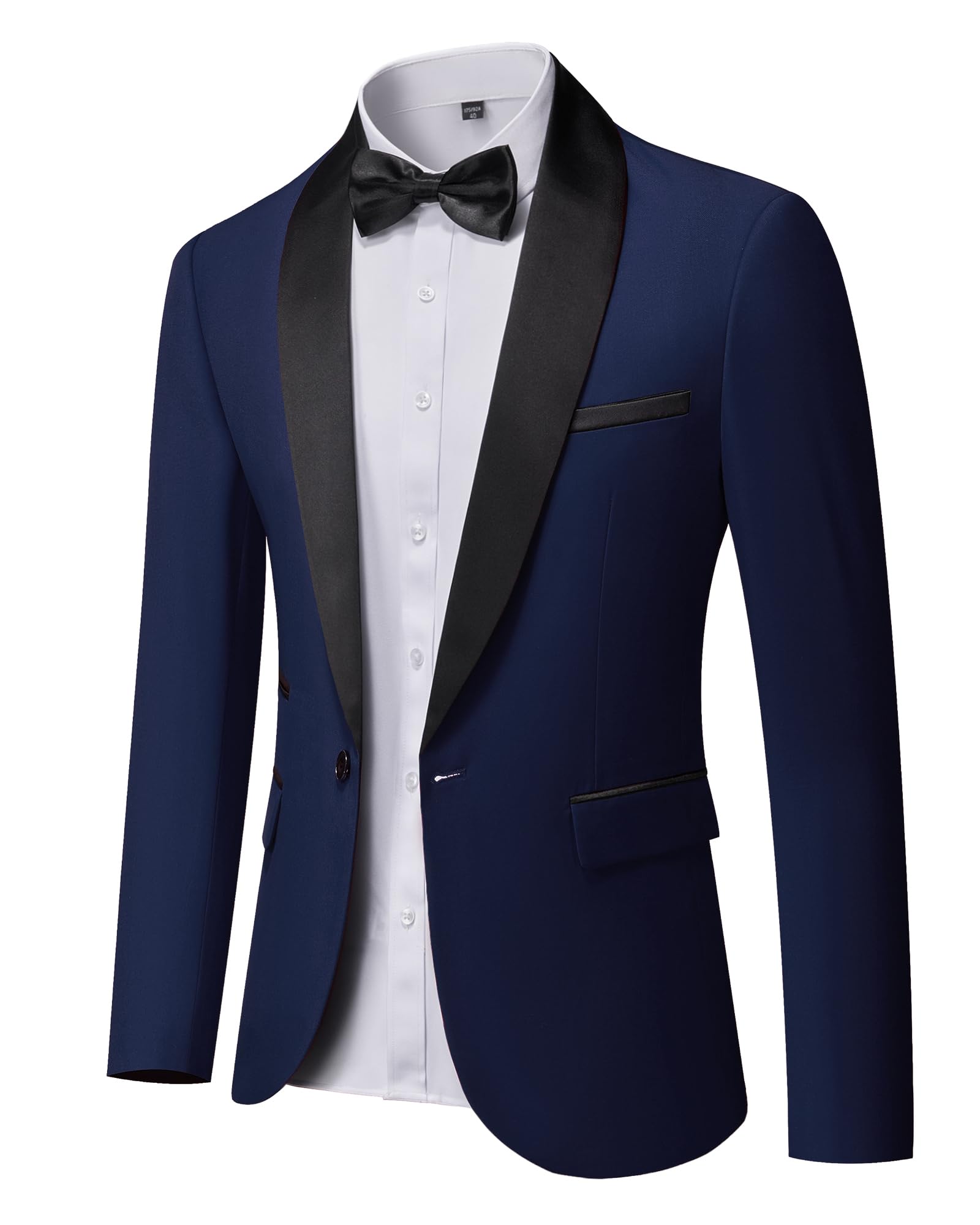 MY'SMen's Casual Slim Fit Blazer, One Button Shawl Lapel Lightweight Suit Jacket for Dinner Wedding Party