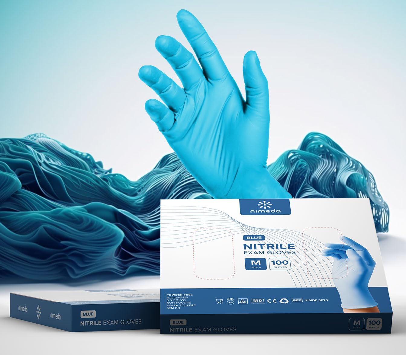 Kemes Guanti in nitrile M 1000 pezzi azzurro monouso guanti senza lattice senza polvere nitrile guanti taglia media