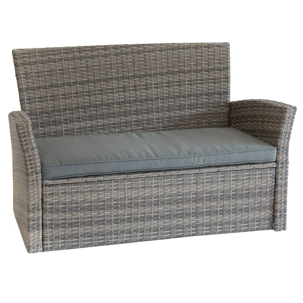 JJA Terre D'OMBRE Salon Bora 4PIECES, Acier Résine synthétique tressée Polyester, Extra Large