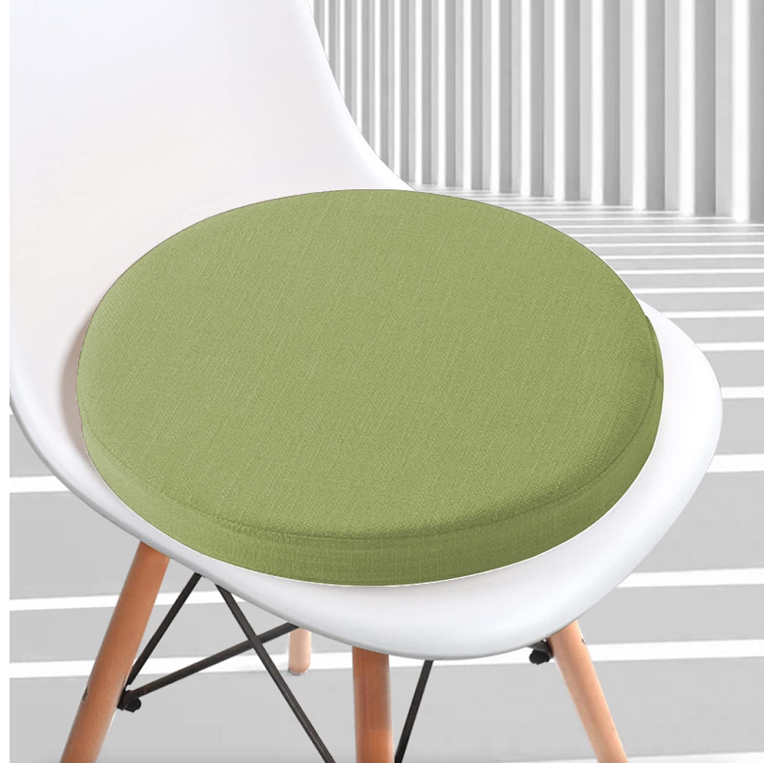 Waigg Kii Thick Round Garden Chair Pad 5/8cm,Kitchen Dining Chair Seat Cushions Pad,Non-Slip Chair Cushion Seat Pad for Office/Tatami/Indoor (40x40x8cm,Green)