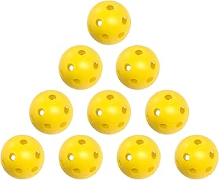 Golf Training Balls Plastic, 10 Pcs Perforated Airflow Hollow Golf Practice Ball for Swing Practice Driving Range Home Outdoor Golf Games