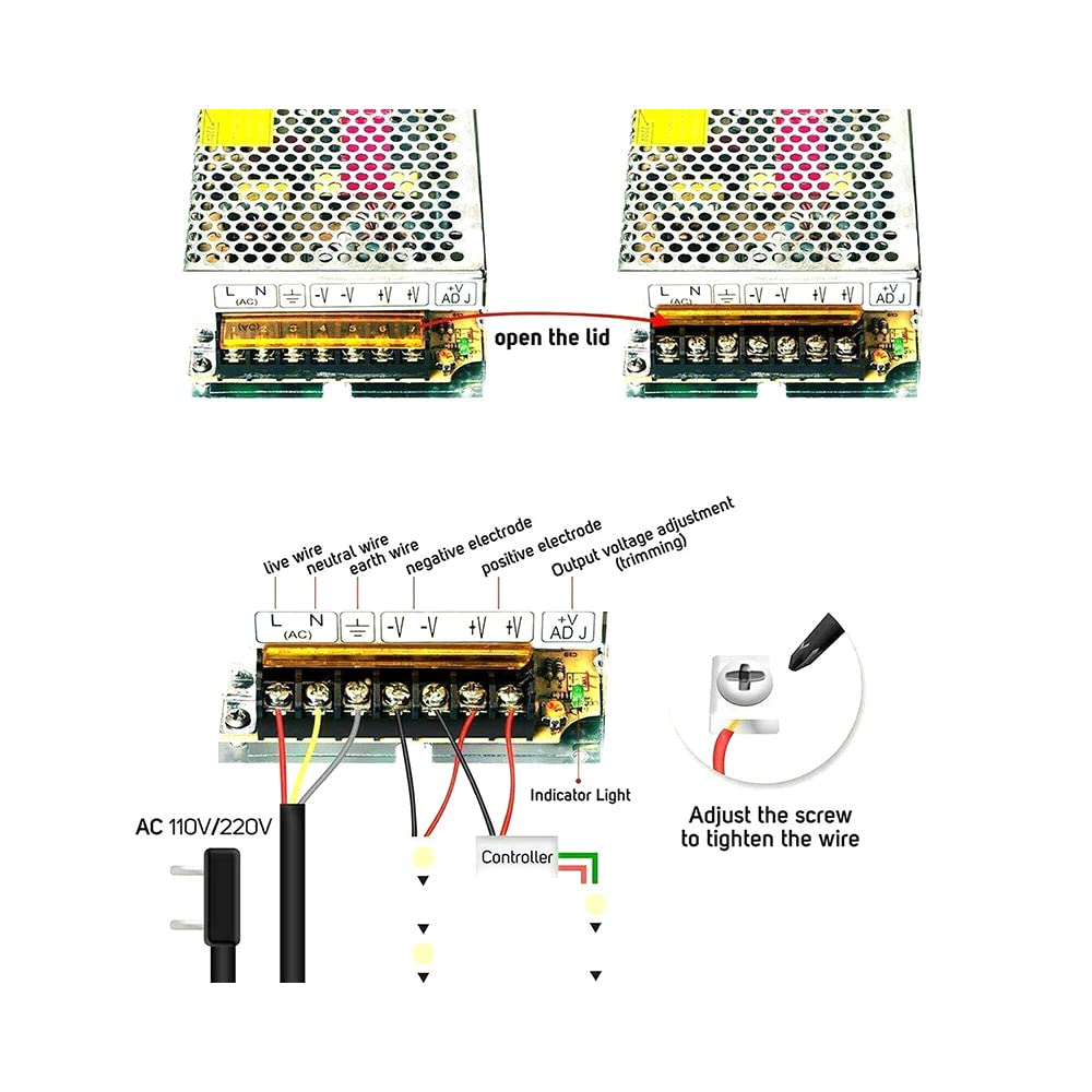 1 x LED-Schaltnetzteil, AC 110 V, 220 V, Stromadapter, LED-Trafo, 2 A, DC 12 V (Farbe : 5 A, Größe : DC 12 V)