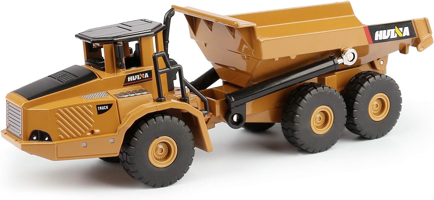 1/50 Scale Diecast Articulated Dump Truck, Metal Engineering Vehicle Construction Models Toys for Kids (Articulated Dump Truck)