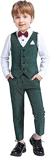 Angelwilla Boys,Clothing,Suits & Blazers Boy Formal Outfit Set, Boys Slim Fit Tuxedo Suit Formal with Kid Dress Shirt, Vest Pant Set and Red Bow Tie