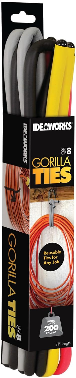 Gorilla Ties 31" Reusable Ties, Holds 200lbs, Set of 8