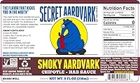 Vista 2 de Secret Aardvark - Paquete variado de salsa picante Chipotle ahumado, segador y salsa picante de escorpión rojo, salsas picantes y adobos sin OMG