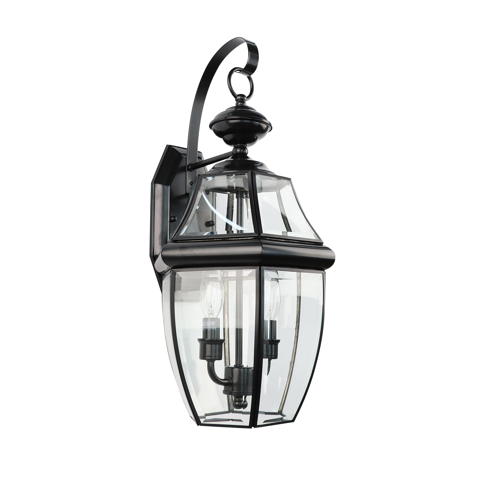 Outdoor Wall Lights, 20inch Large Exterior Lighting Fixtures, 2 Light Waterproof Wall Sconce with Glass Shades, Aluminium Outside Lanterns for Porch Farmhouse Patio Doorway Yard (E12 Base Max 40W)