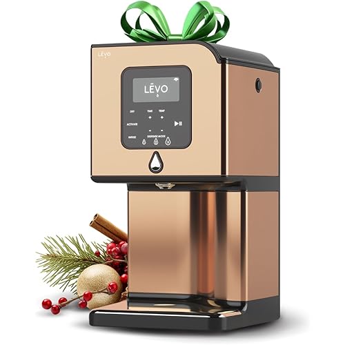 LEVO Lux - Premium Herbal Oil Infusion Machine - Botanical Extractor - Herb Dryer, Decarboxylator, & Oil Infuser - Gourmet Edible Infusion Maker - For Infused Gummies, Brownies & More - Copper