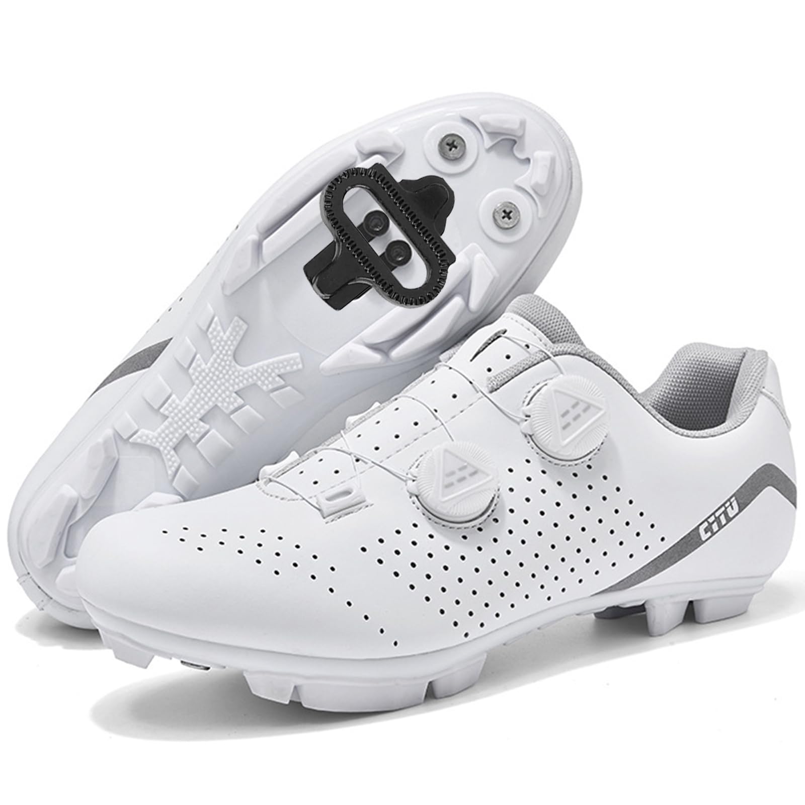 Herren Damen Mountainbike Schuhe, Atmungsaktive Fahrradschuhe Kompatibel mit Shimano SPD 2-Bolts Pedals Spin MTB Schuhe Outdoor