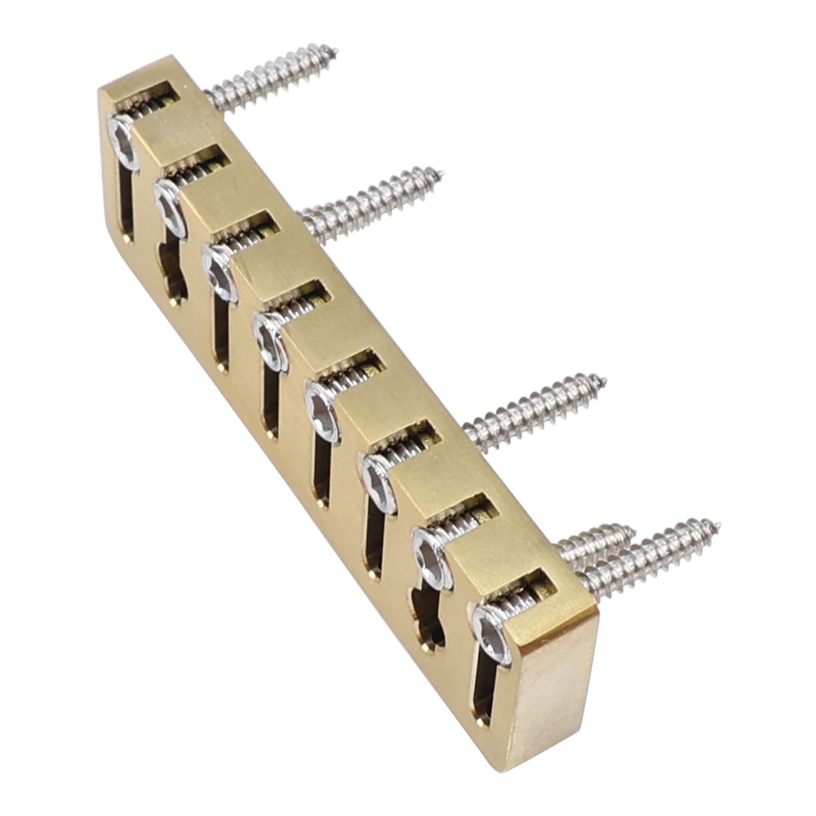 Dado di bloccaggio a 8 corde in lega di titanio per ponte chitarra senza testa in metallo per chitarra elettrica a 8 corde (vuoto oro 49 mm x 18 mm)
