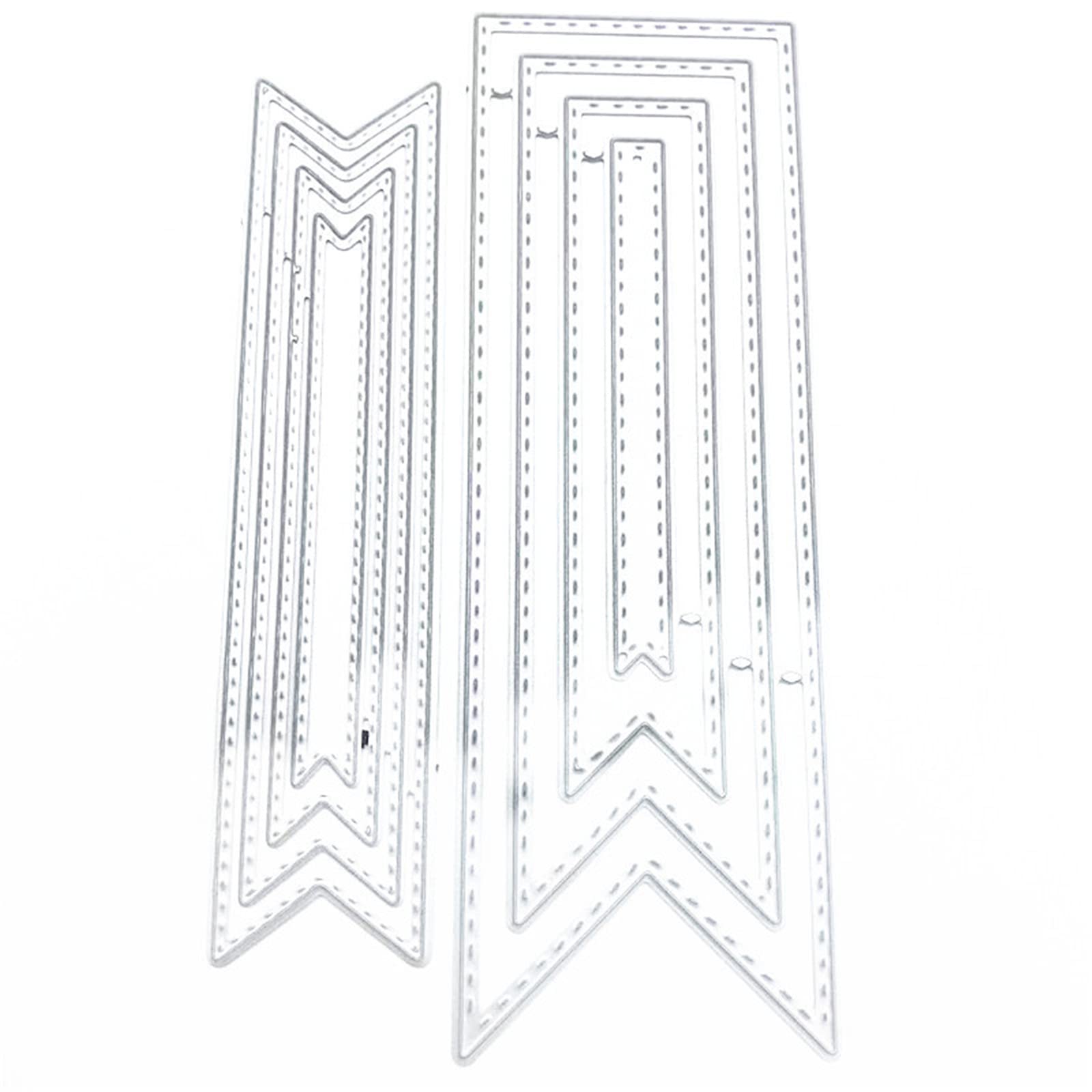 WANGCL 2 Set Bookmark Metal Cutting Dies DIY Craft Carbon Steel Embossing Template Metal Stencils Scrapbooking Tool and Thin Banner Cutting Die
