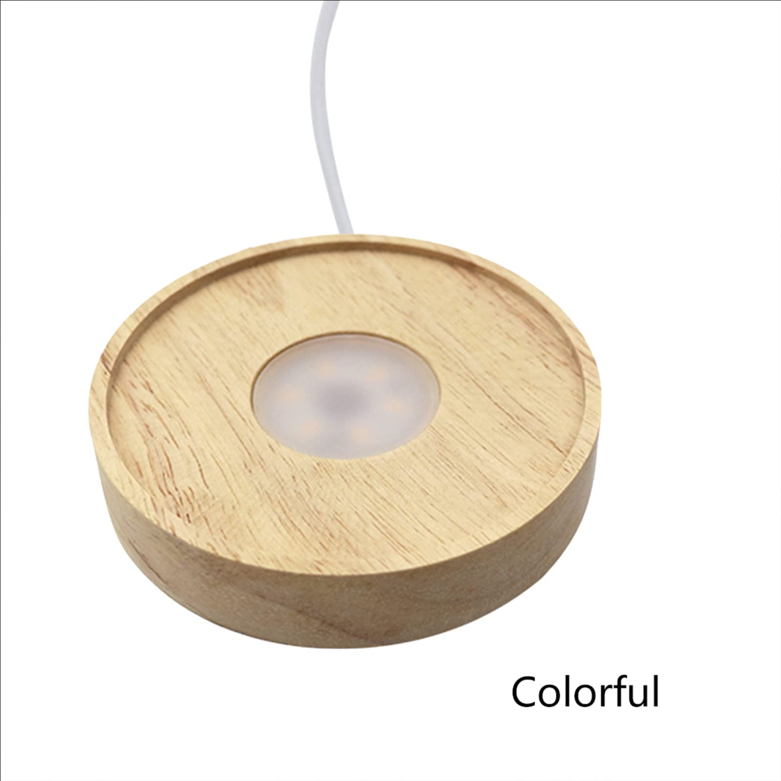 Base per display a LED in legno con piedistalli in legno 3 colori cambia USB luce notturna stand per resina 3D arte rotonda