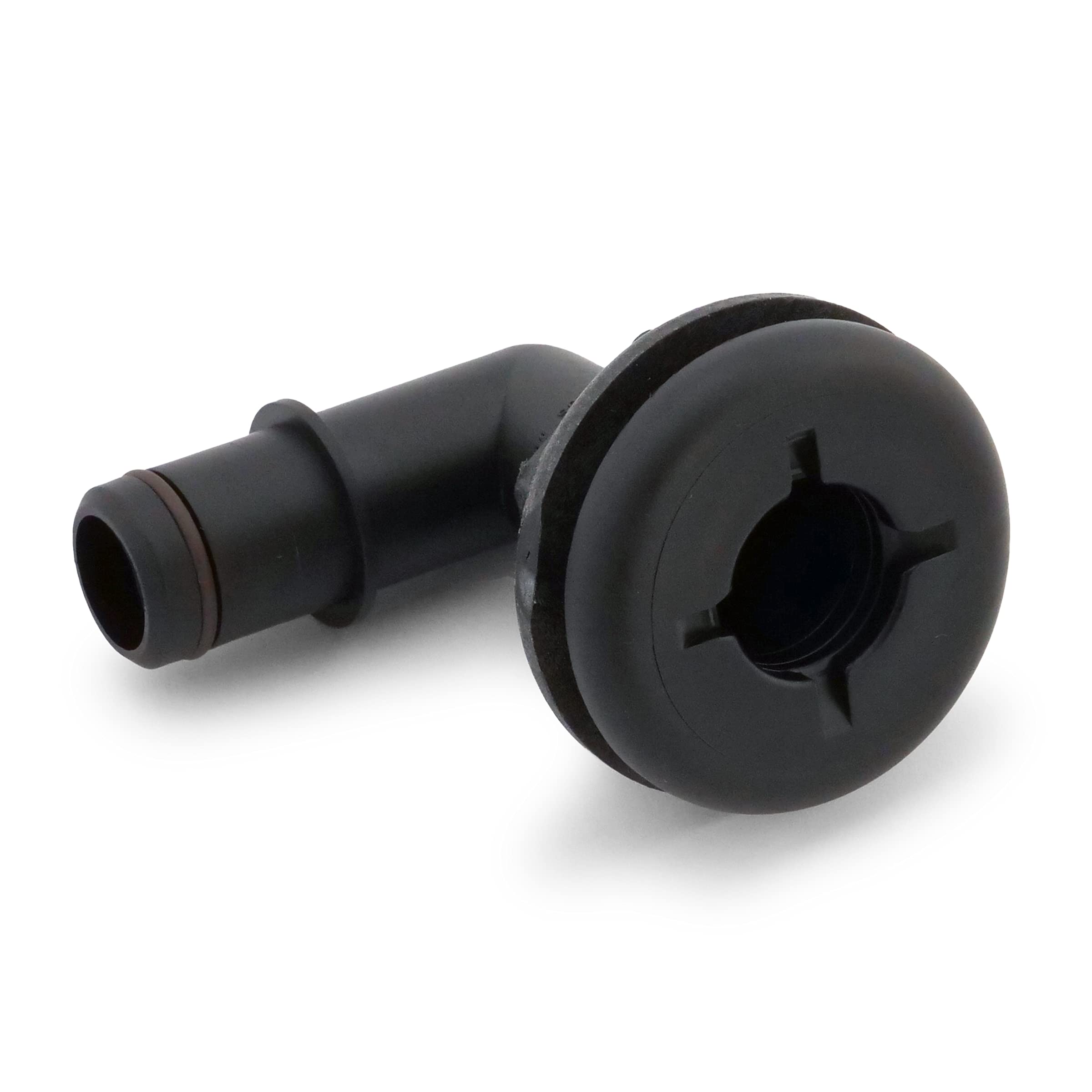 Flow-Rite MA-027-B Flanged Thru-Hull Elbow, Black 3/4