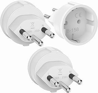 3 Pièces Adaptateur Prise Suisse Adaptateur France Suisse, 2 Broches Europe vers 3 Broches Type J, Adaptateur Voyage France vers Suisse Maldives, Rwanda, Liechtenstein