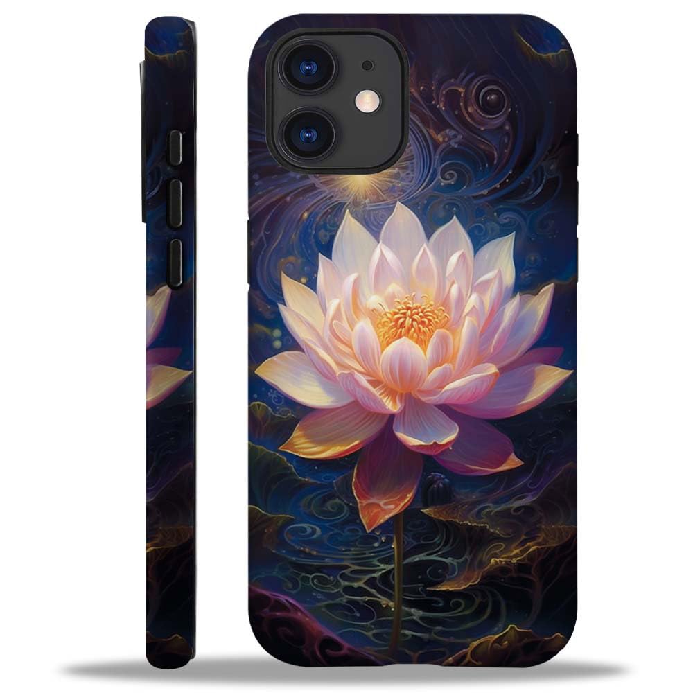 Compatible with iPhone 11 Case,Beautiful Lotus Flowers Pattern Case for iPhone 11 Cases 2 in 1 Double Protection,Anti-Scratch Shockproof Case for iPhone 11