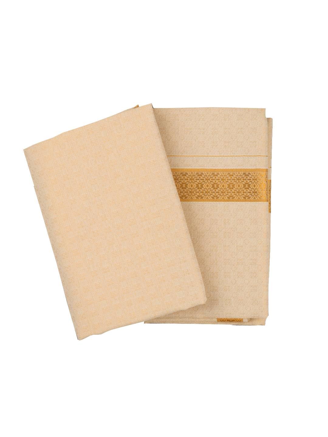 Men’s Tissue Shirting & Dhoti Set | Elegant Premium Unstitched Shirting Fabric & Dhoti set|Ideal for Festive and Special Occasion