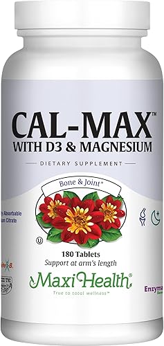 Calcio 1000 mg con vitamina D3 (400 UI) y magnesio (750 mg) Suplemento dietético para huesos, dientes y articulaciones para hombres y mujeres - 180
