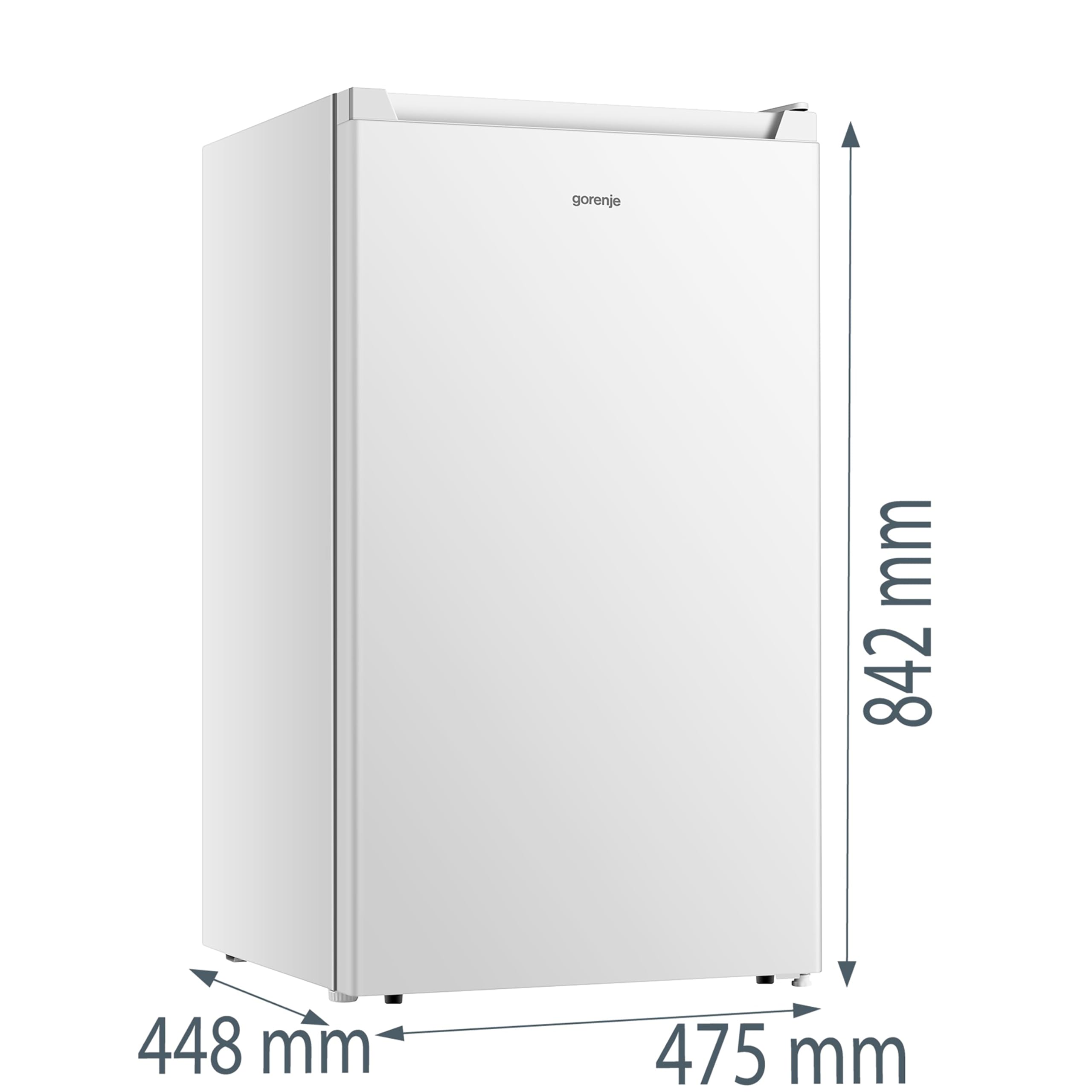 Gorenje R39EPW4 Tischkühlschrank/Freistehend/EEK E / 40dB / 92 Liter/Gemüsefach/LED Beleuchtung/Türanschlag wechselbar/HxBxT: 84,2 x 47,5 x 44,8 cm/Weiß