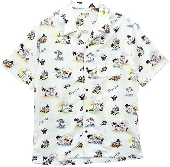 Amazon Kre2100m メンズ ドラゴンボール アロハシャツ レーヨンアロハ 半袖 ホワイト M シャツ 通販