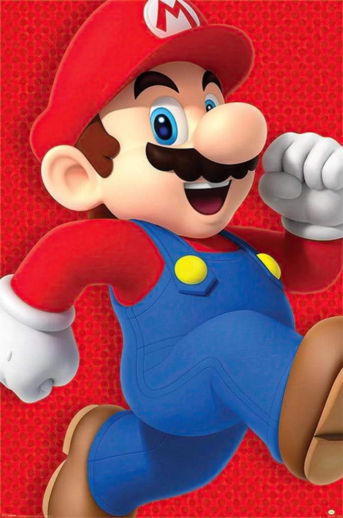 Super Mario Bros. - Gaming Poster (Mario On The Run) (Size: 24" x 36")