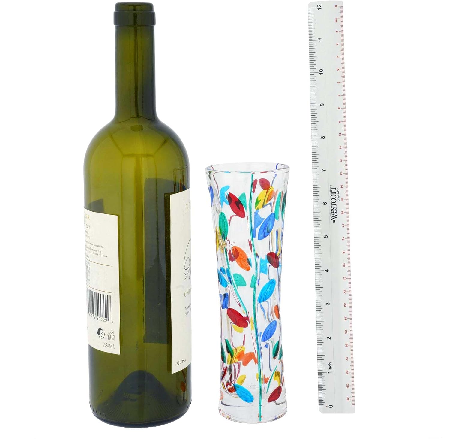 Glass Of Venice Murano Italian Handmade Crystal Flower Vase - Multicolor Tree Leaves Branches Design - Made in Venice, Italy 7-1/2 Inch Tall - Image 5